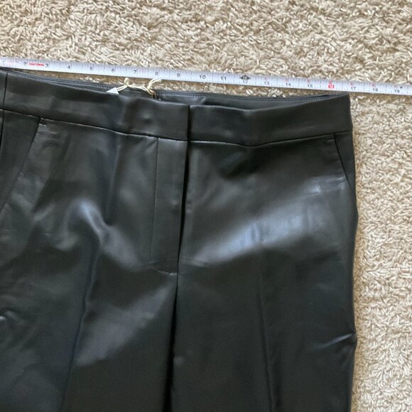 j.crew kate straight-leg pant in faux leather. size: 12. color: black - Picture 5 of 10